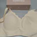 Womens Wireless Bras Push Up Bralette Supportive Everyday Bras Seamless Full Coverage Comfort T-Shirt Bra (Beige, M)