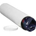 BOX USA BP4012W Mailing Tubes with Caps, 4" x 12", White (Pack of 15)
