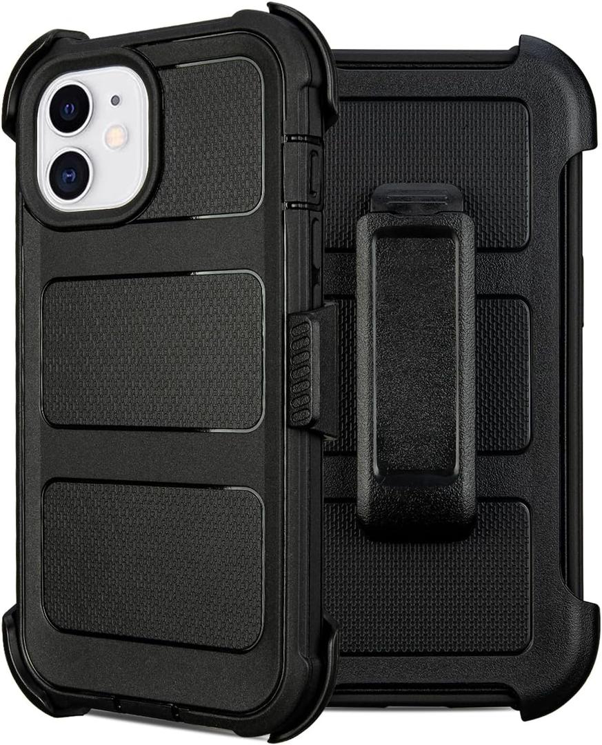 for Defender iPhone 12 Case with Clip,Holster with Kickstand,for Heavy Duty iPhone 12 Phone Case Rugged 2 Layers of Sturdy,Anti-Drop for Phone Case iPhone 12Case Protective(Black)