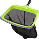 Swimming Pool Leaf Skimmer Net,Rubber Lip & Reinforced Frame Double-Layer Deep Rake(NO Pole)