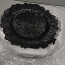 32 Pack Charger Plates Set Reef Chargers for Dinner Table Serving Tray Floral Plastic Decorative Plates for Table Setting Wedding Party, 13 Inch(Black)