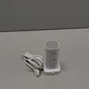 Tower Power Strips with Surge Protection, 6FT Flat Extension Cord with Multiple Outlets, 12 AC 4 USB Ports, Overload Protection Charging Station for Office Home Dorm Room Travel (White)