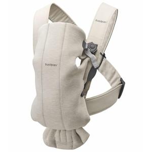 BabyBjrn Baby Carrier Mini, 3D Jersey, Light Beige | Newborn Carrier (7-25 lbs), Ergonomic, Easy-to-Use (Off White)