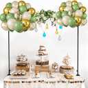Over The Table Rod Stand with Clamps Adjustable 31"-110'' Length 31"-64" Height Table Balloon Arch Stand with Storage Bag Metal Decorating Rod for Table Hanging