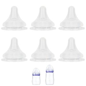 Silicone Nipple for Lansinoh Anti-Colic Baby Bottle, Fast Flow, Size L, 6m+, 6 Count