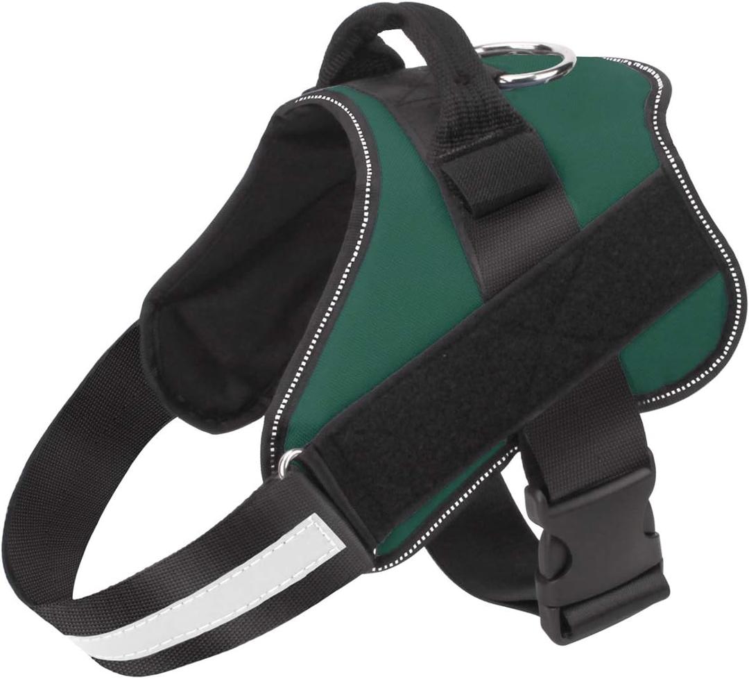 Bolux Dog Harness, No-Pull Reflective Dog Vest, Breathable Adjustable Pet Harness with Handle for Outdoor Walking - No More Pulling, Tugging or Choking (Dark Green, XS) (X-Small (Pack of 1))