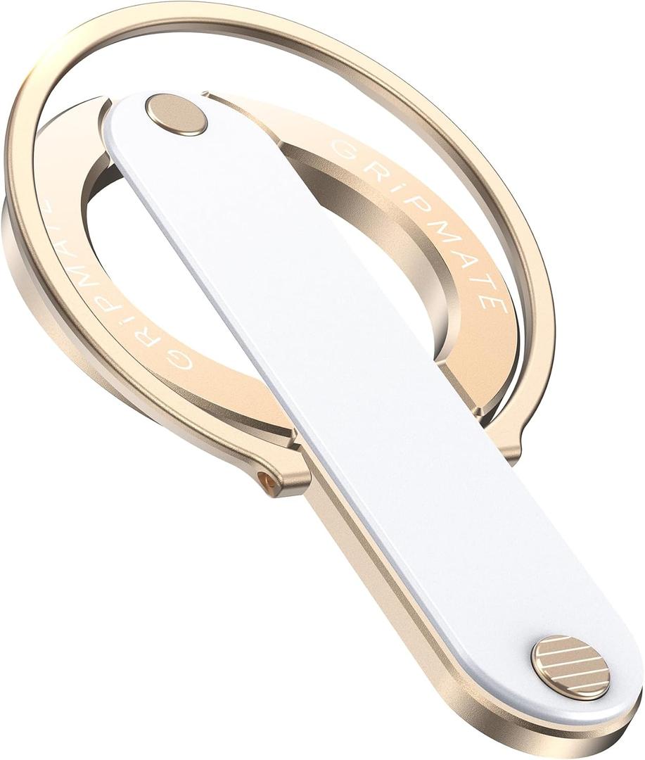 GripMate 2nd Gen for Magsafe Phone Grip for iPhone - Strong Dual-Sided Magnetic Phone Ring Holder - Detachable, Comfortable Finger Loop Stand for iPhone 17 Pro Max 16 15/14/13/12 Series (Gold)