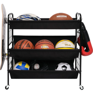 Garage Sports Equipment Organizer with Hooks
