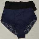 OLIKEME Womens High Waisted Underwear Cotton Bikini Panties Sexy Lace Hispter No Show Soft Stretch Cheeky Panties 3 Pack