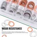 100 PCS Oil Drain Plug Crush Washer, M10 M12 M14 M16 M18 2 Material Gasket Combination Set, High Temperature Resistant Leak-Proof Seals with Storage Case, for Most Cars (Silver & Gold)