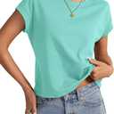 EasyGala Womens Cap Sleeve Crop Tops Cotton T Shirts Crewneck Loose Fit Short Sleeves Tee Summer Fashion Clothes 2026, Size XS