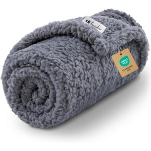 Luciphia Premium Fleece Dog Puppy Blanket Soft Pet Sherpa Calming Cat Blanket Throw for Small Medium Dog Cat(Grey,30x20 inches)