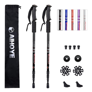 Aihoye Collapsible Trekking Poles - 2 Pack, Lightweight, Anti-Shock Walking Sticks - Adjustable for Men and Women