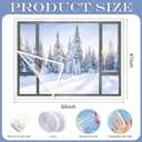 47 x 63 Inch EVA Window Insulation Kit - Heavy Duty Adjustable Film with 2 Hook & Loop Straps & 10 Thumbtacks, Reusable Thermal Insulation for Winter, Breathable Weatherproof Home Protection (S)