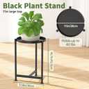 LASZOLA Metal Large Plant Stand for Indoor Plants, Morden Corner Plant Holder Rack, Sturdy Vertical Single Flower Shelf for Living Room Bedroom Patio Garden Balcony, Black