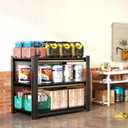 Heavy Duty Garage Shelving, Metal Storage Shelves, 3 Tier Adjustable Storage Shelves, Metel Shelving, Industrial Utility Rack for Garage, Warehouse, Workshop,31.5" H×34" W×18" D