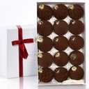 15PCS Brown Velvet Flocked Christmas Ornaments, 3.15" Shatterproof Matte Balls for Xmas Tree Decor, Elegant Luxury Holiday Ornaments (Brown)