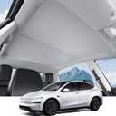 BASENOR 2025 2026 Tesla Model Y Juniper Accessories Sunshade Roof [No Gap] [Nano Ice-Crystal] Heat Insulation Foldable Glass Sunroof Cover, UV Protection Sun Shade for Model Y Juniper Launch Gray