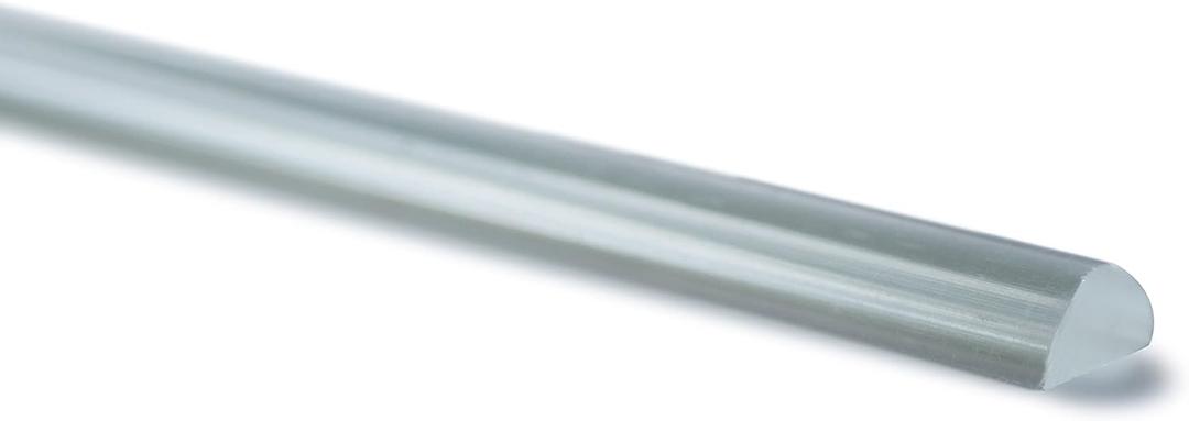 eatelle 1/2" Wide x 1/4" Clear Acrylic Frameless Shower Dam/Threshold 36 Inch Long Splash Guard Profile Half Round Splash Protection Water Repellent Bath Attachment Semicircular Water Repellent