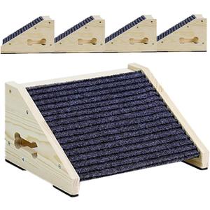 Dog Ramps for Stairs, Wooden Pet Ramp Stairs for Small Medium Dogs, Non-Slip Dog Pet Steps for Any Staircase, Stair Ramp for Injured Dogs with Anti-Slip Strip, 4 Pack Dog Ramps for Stairs, Wooden Pet Ramp Stairs for Small Medium Dogs, Non-Slip Dog Pet Steps for Any Staircase, Stair Ramp for Injured Dogs with Anti-Slip Strip, 4 Pack