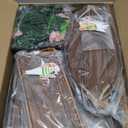 Wooden Cupcake Stand, 3 Tier Dessert Display Serving Tray with Swing and Flower Decoration, Foldable Tiered Ladders Stand for Party, Birthday, Wedding, Baby Shower, Table Food Display for Fruit Bread