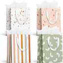 slapaflife Gift Bags Medium Size, Tissue Paper for Gift Bags Incl.Cards & Self-adhesive Envelope - Reusable & For Birthday, Mothers Day, Wedding, Baby Shower and Any Occasion.(4 Pack- 9"), 1 count