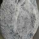 JOLLYVOGUE Calming Dog Bed Medium Size Dog, 31in Donut Washable Medium Pet Bed, Anti-Slip & Anti-Anxiety Fluffy Faux Fur Round Dogs Bed, Fits up to 45 lbs Pets (Smoke Grey)