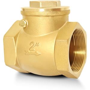 2" NPT Horizontal Check Valve, Brass Non Return Swing Check Valve to Prevent Water Backflow, Level One Way Counterflow Valve to Prevent the Medium Backflow for Oil Water Gas Air2", DN50