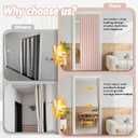 AJAZZ 100% Blackout Accordion Doors Interior Magnetic Door Curtain Front Door Curtains for Glass Window Sets (1 Pack, 74 W x 78 L, Pink+Rod)