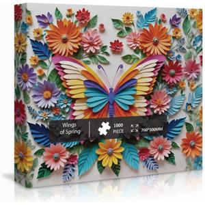 1000 Pieces Jigsaw Puzzles for Adults, Floral & Bird Series - Exquisite Nature Art & Seamless Fit, Calming Brain Teaser, Large 28" x 20", Great Gift for Garden Lovers（Wings of Spring）