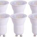 6-Packs mr11 mini gu10 120V Non-dimmable 3w COB led Spotlight 3000k Warm White 240LM 25w 30W 35W Halogen Bulb for Small mr11 Fixture (Warm White 3000K)