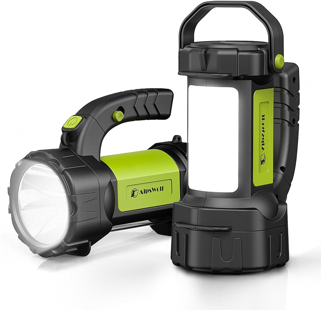 AlpsWolf Camping Lantern Rechargeable, 2 Pack Same LED Flashlight Spotlight Lantern with 800LM, 3600 mAh, Portable Bright Camping Light for Emergency Hurricane, Outdoor Hiking Power Outages