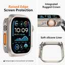 amBand for Apple Watch Series 11 10 46mm Metal Case Men, W1 Rugged Protective Bumper [Turn iWatch into Ultra 3/2/1 Look] with Back Cover, Upgrade Conversion Kit Stylish Protector - Natural Titanium