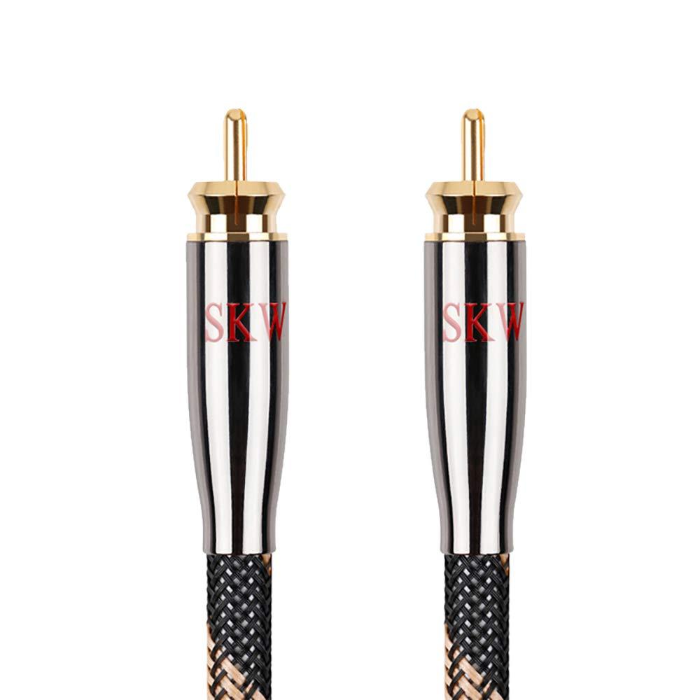 SKW Digital Coaxial Cable RCA to RCA Multiple Shield with Ultra-high Purity Copper Subwoofer Cable for HiFi Systems 3.2ft/1M (Black)