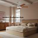 Fanbliss 44 Inch Ceiling Fans with Lights, Modern Nickel Ceiling Fan with Dimmable LED, 6 Speeds, Timer, Quiet Reversible DC Motor, Remote Control Ceiling Fan for Bedroom, Living Room and Kitchen