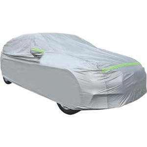 MLY Car Cover Waterproof All Weather, Dustproof Sun Protection Scratch Resistant Outdoor Full Exterior Car Cover, Universal Fit for Sedan (175-183 Inch)