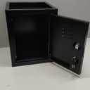 Suzile Lockable Storage Cabinet Metal Lockable Steel Storage Cabinet Organizer Lockers for Employees Vertical Metal Cabinets End Side Table Steel Bedside with Shelf(Black)