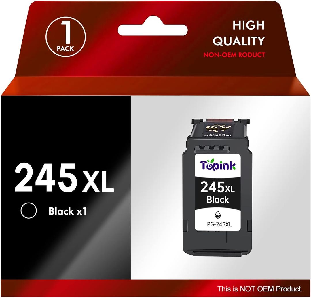 Topink 245XL Black Ink Cartridge for Canon Printer Ink 245 Black XL PG-245 PG 243 PG-243 Compatible with Cannon Pixma MX490 MX492 MG2522 TS3100 TS3122 TS3300 TS3322 TR4500 TR4520 TR4522 Printer