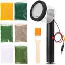 Mini Static Grass Applicator Flocking Kit - 3-5mm, Four Colors 6 Grass ABS Applicator with Anti-Slip Handle for DIY Model Scenery, Sand Table, Train Diorama, Wargame Terrain Crafting