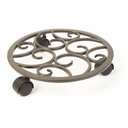 Panacea 86772 12" Bronze Tube Scroll Plant Caddy