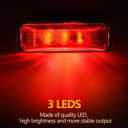 Yahenda 20 Pieces 3.9 Inch 3 LED Trailer Marker Lights Trailer LED Waterproof Side Marker Light Rectangle Signal Running Lights for Truck Boat Rv Exterior Accessories(Amber, Red)