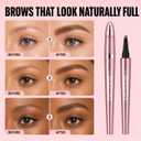 4-Tip Microblading Eyebrow Pen, Long-Lasting Waterproof Micro Fork Brow Pen for Natural Hair-Like Strokes, Quick-Dry Smudge-Resistant for Daily Makeup, Dark Brown