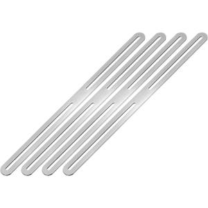 4-Pack Adjustable Flat Mending Plate Support with Single Slot, 14.17x0.94 Inch Straight Repair Fixing Bracket Connector for Wood Furniture/ Timber PC Case Holder [Silver]