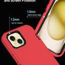Tall silver for iPhone 15 Case with [2 Screen Protector ], Military Grade Shockproof Heavy Duty Drop Protection Rugged Case 6.1"(red Black)