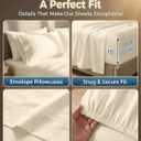 LANE LINEN Cal King Bed Sheets - 600 Thread Count Sateen Weave - Extra Thick & Comfy Cotton Sheets for Hotel Quality Softness - Securely Fits Mattress Upto 15'' Deep - Oeko Tex Certified - Ivory