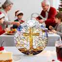 Catholic Cross Gifts: Stained Glass Christian Cross Ornament | Christmas Ornaments (Christmas Tree Decorations), Religious Holiday Decor, Christian Gift, Religious Gift & Xmas Gifts