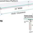 Kantek Glass Monitor Riser with 5mm Tempered Glass Platform and 40-Pound Capacity, 22-Inch W x 8.25-Inch D x 3.25-Inch H, Clear Glass (MS370)