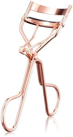 SAWKIT Pro Eyelash Curler – No Pinching, Hypoallergenic Rubber Pad for Perfect Curves, Painless & Gentle, Fits All Eye Types – Compact Travel-Friendly Design with Case (Rose Gold)