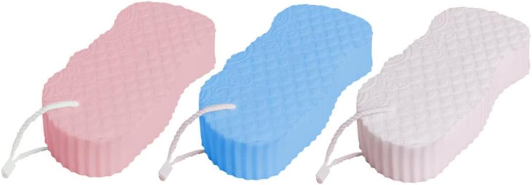 3pcs Bath Scrubbers Sponge for Boys and Girls Bath Sponge Gentle Body Cleaning Scrubber