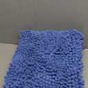 OLANLY Thick Bathroom Rugs 30x20, Extra Soft Absorbent Chenille Striped Bath Rugs, Rubber Backing, Machine Wash, Bath Mats for Bathroom Floor, Tub and Shower, Home Decor Accessories, Cornflower Blue